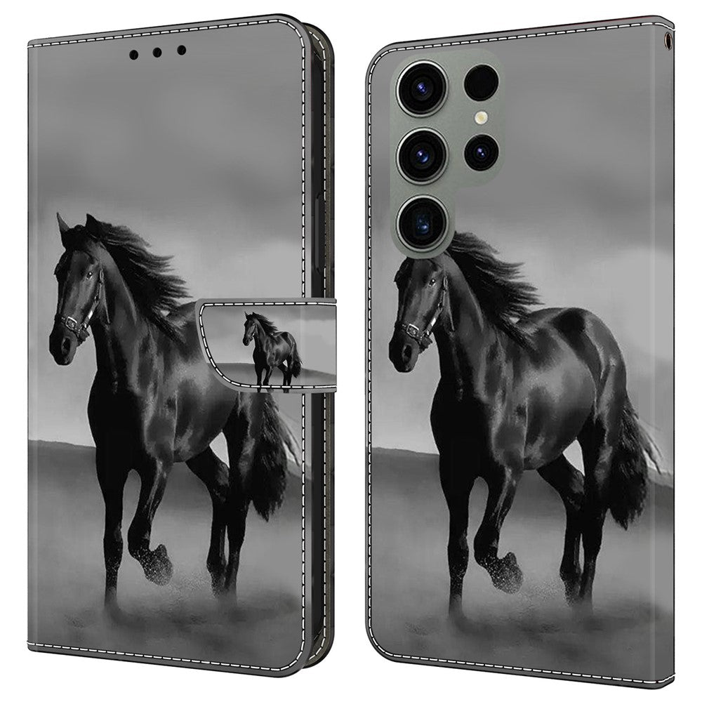 Galaxy S24 Ultra Wallet-Hülle mit 3D-Muster & Magnetverschluss