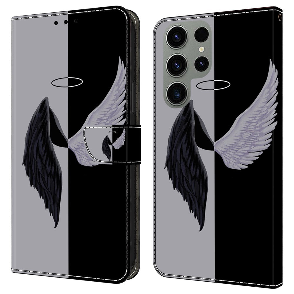 Galaxy S24 Ultra Wallet-Hülle mit 3D-Muster & Magnetverschluss