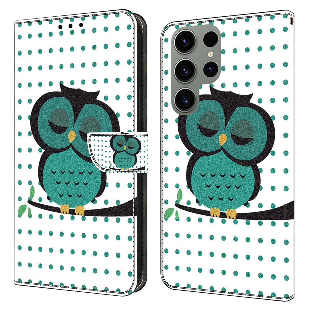 Galaxy S24 Ultra Wallet-Hülle mit 3D-Muster & Magnetverschluss