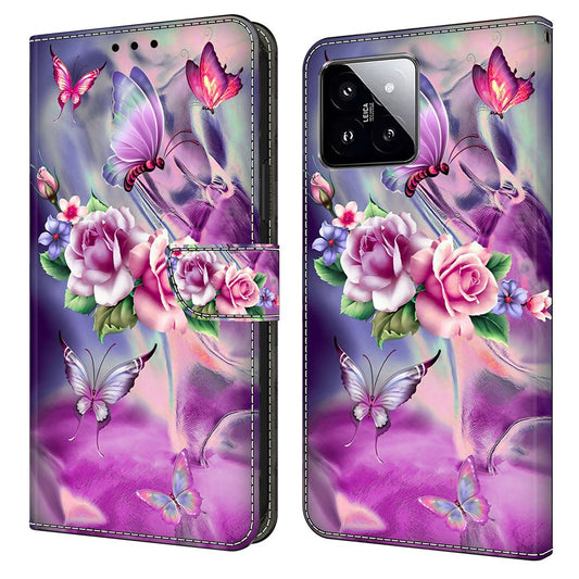 Xiaomi 14 Handyhülle – mit 3D-Musterdruck und Brieftaschenständer