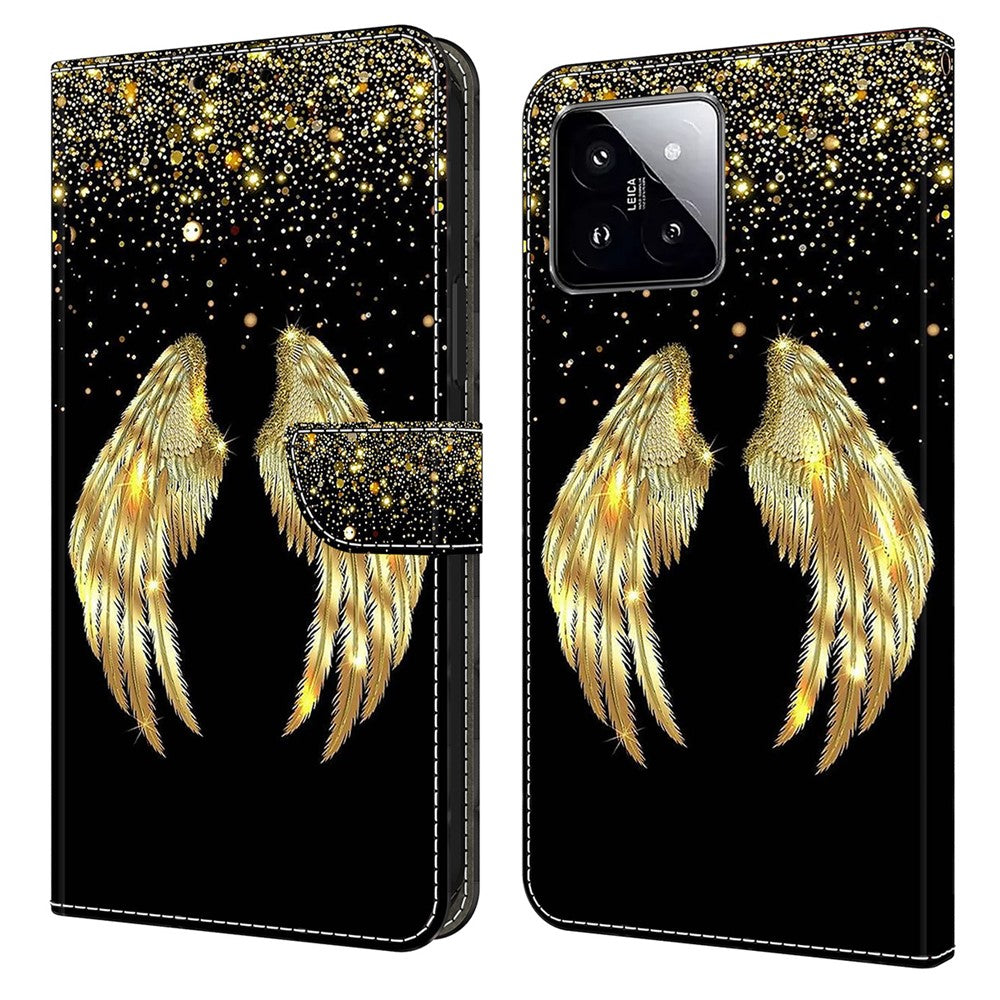 For Xiaomi 14 Case 3D Pattern Printing Phone Cover with Wallet Stand