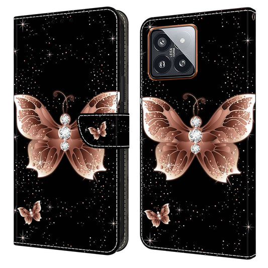 Xiaomi 14 Pro Handyhülle – 3D-Musterdruck Brieftasche Telefon Lederbezug