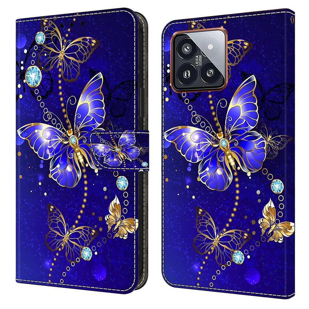 For Xiaomi 14 Pro Case 3D Pattern Printing Wallet Phone Leather Cover