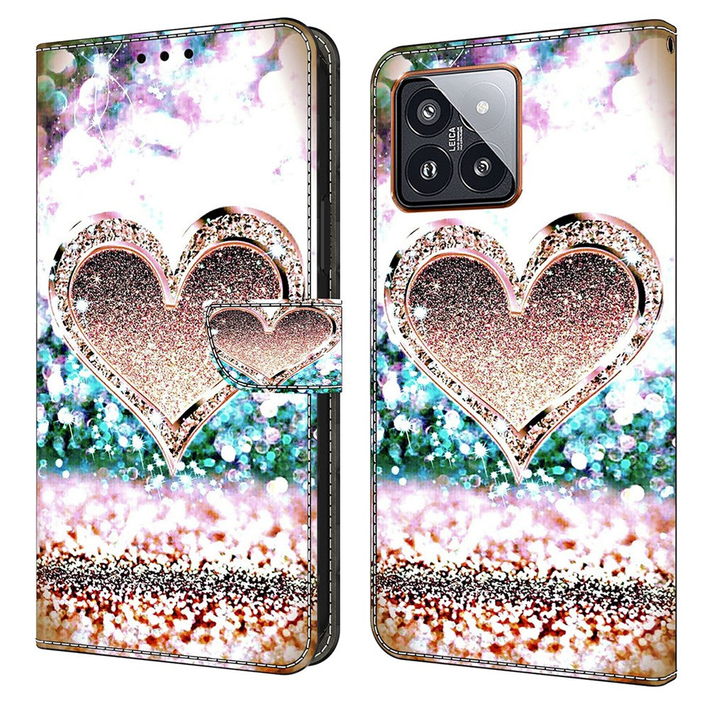 For Xiaomi 14 Pro Case 3D Pattern Printing Wallet Phone Leather Cover