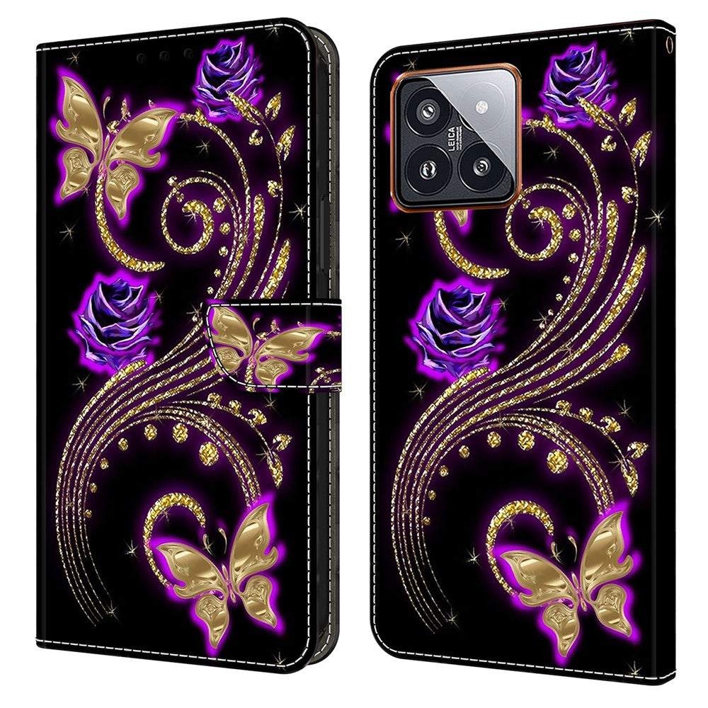 For Xiaomi 14 Pro Case 3D Pattern Printing Wallet Phone Leather Cover