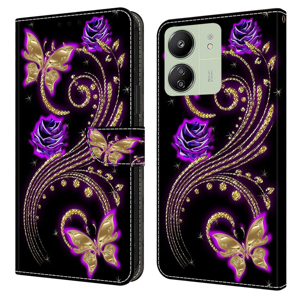 For Xiaomi Redmi 13C 4G / 13C 5G / Poco C65 4G / Poco M6 5G / 13R 5G Case PU Leather Stand Wallet Cover