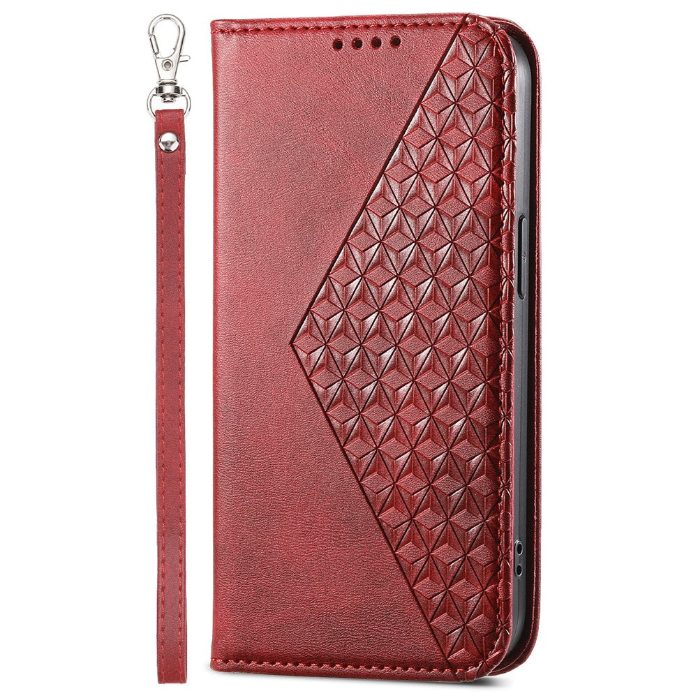 For Xiaomi Redmi 13C 4G / 13C 5G / Poco C65 4G / Poco M6 5G / 13R 5G Case Imprinted Rhombus Pattern PU Leather Mobile Phone Cover