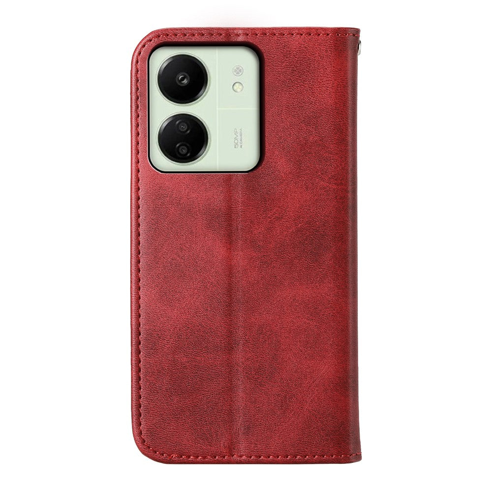 For Xiaomi Redmi 13C 4G / 13C 5G / Poco C65 4G / Poco M6 5G / 13R 5G Case Imprinted Rhombus Pattern PU Leather Mobile Phone Cover