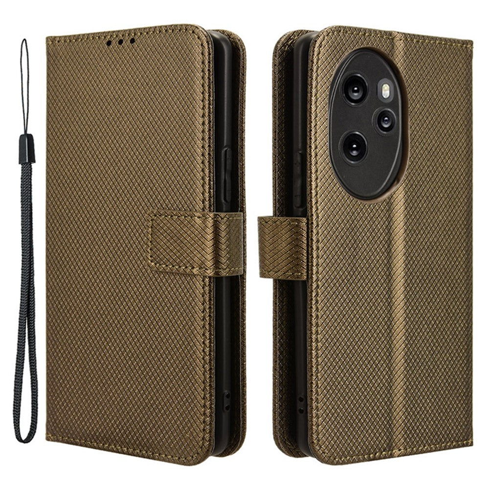 For Honor 100 Pro 5G Phone Case Diamond Texture Leather Wallet Cover