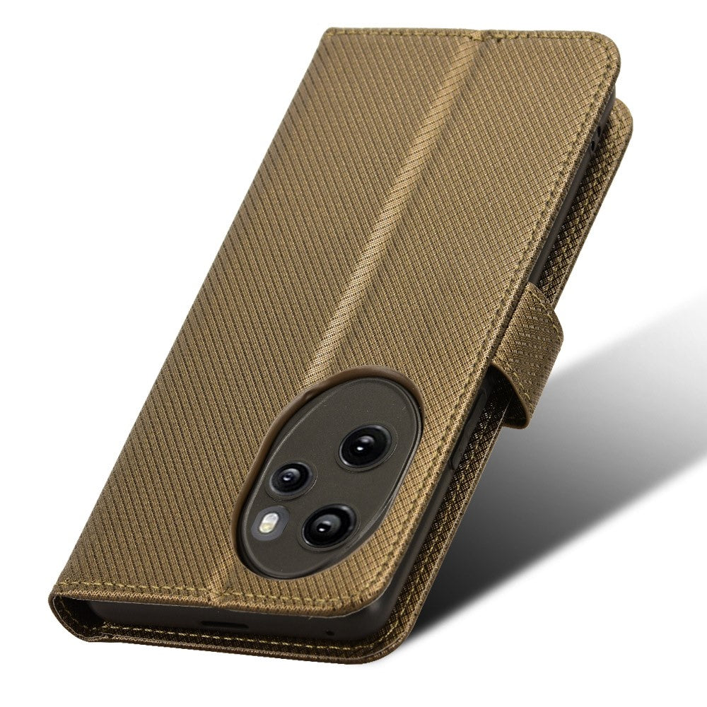 For Honor 100 Pro 5G Phone Case Diamond Texture Leather Wallet Cover