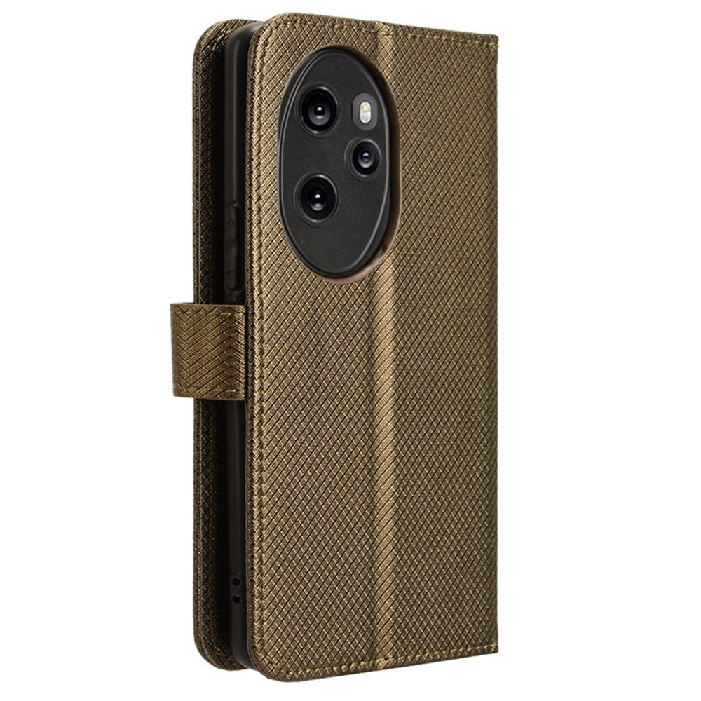 For Honor 100 Pro 5G Phone Case Diamond Texture Leather Wallet Cover