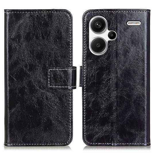 Xiaomi Redmi Note 13 Pro+ 5G Handyhülle – Handy- aus PU-Leder mit Crazy Horse-Textur, Brieftaschen-Abdeckung