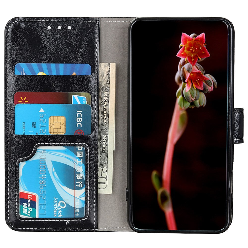For Xiaomi Redmi Note 13 Pro+ 5G Cell Phone Case PU Leather Crazy Horse Texture Wallet Cover