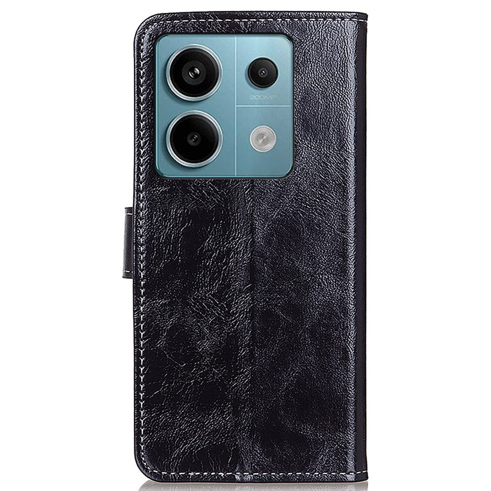 For Xiaomi Redmi Note 13 Pro 5G / Poco X6 5G Cell Phone Case Folio Flip Crazy Horse Texture Leather Cover