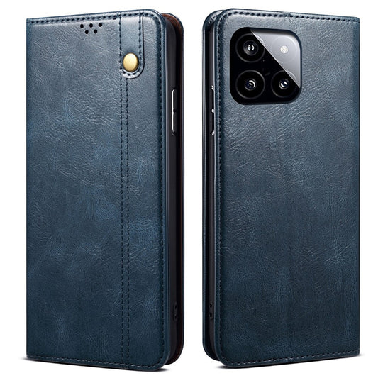 For Xiaomi Redmi K70E 5G / Poco X6 Pro 5G Leather Case Wallet Waxy Crazy Horse Texture Stand Cover