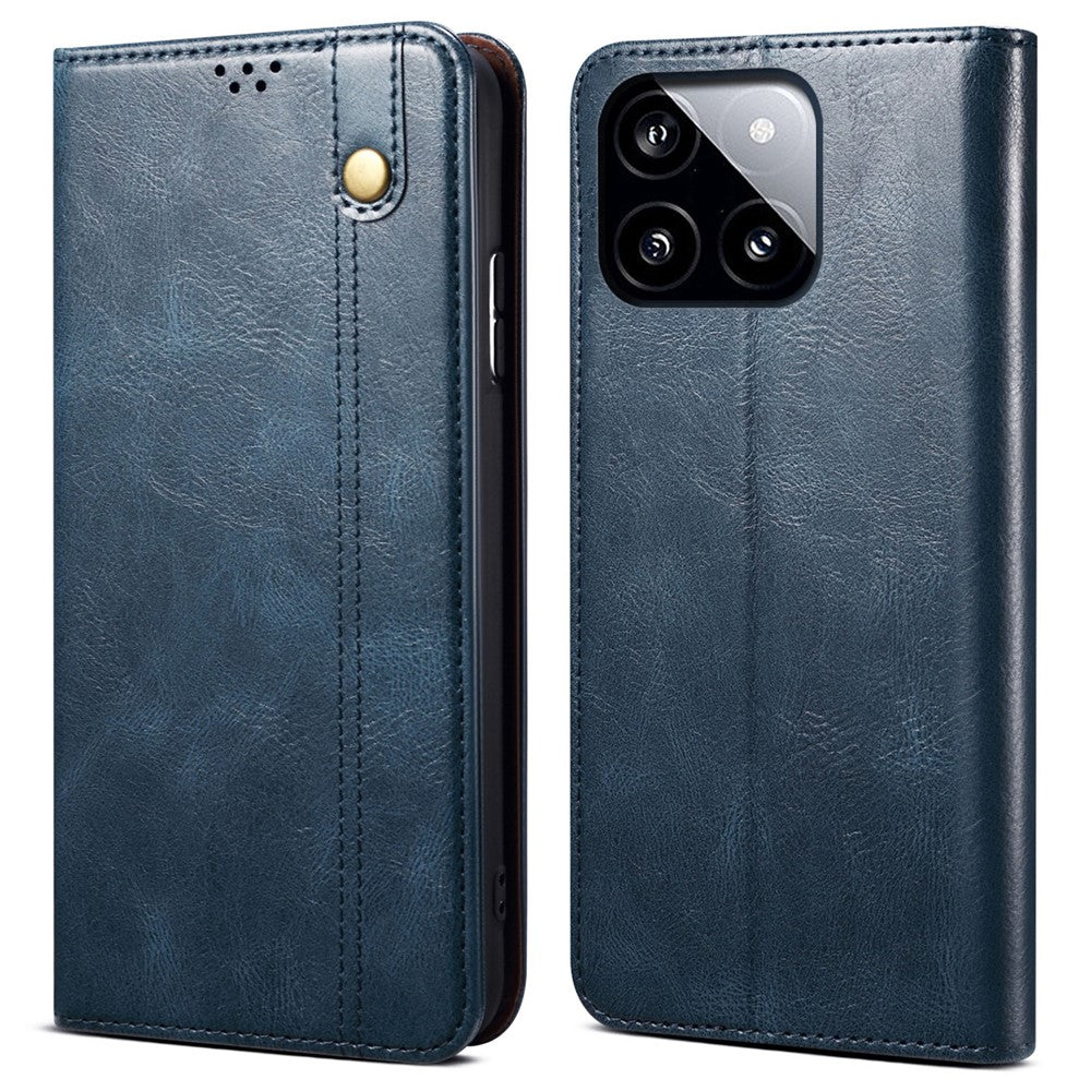For Xiaomi Poco F6 Pro 5G / Redmi K70 5G / K70 Pro 5G Leather Case Wallet Waxy Crazy Horse Texture Stand Cover