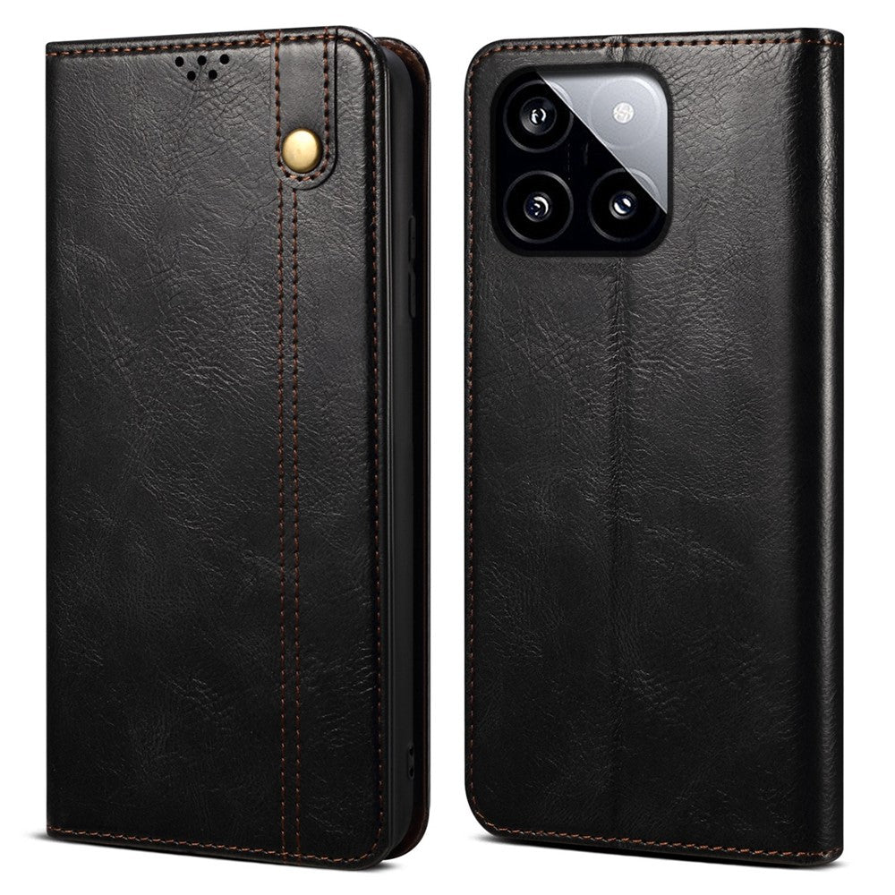 For Xiaomi Poco F6 Pro 5G / Redmi K70 5G / K70 Pro 5G Leather Case Wallet Waxy Crazy Horse Texture Stand Cover