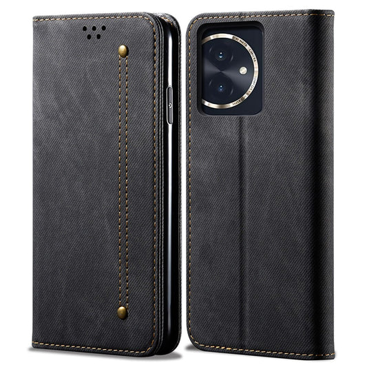 Honor 100 5G Handyhülle – Fall Brieftasche Jeans Stoff Textur PU Leder Telefon Abdeckung Ständer