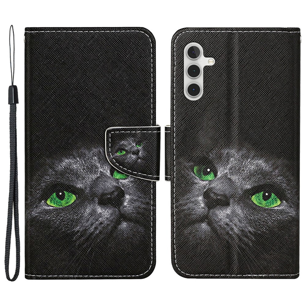 Galaxy S25 / S24 Wallet-Hülle – Musterdruck, mit Ständer & Riemen