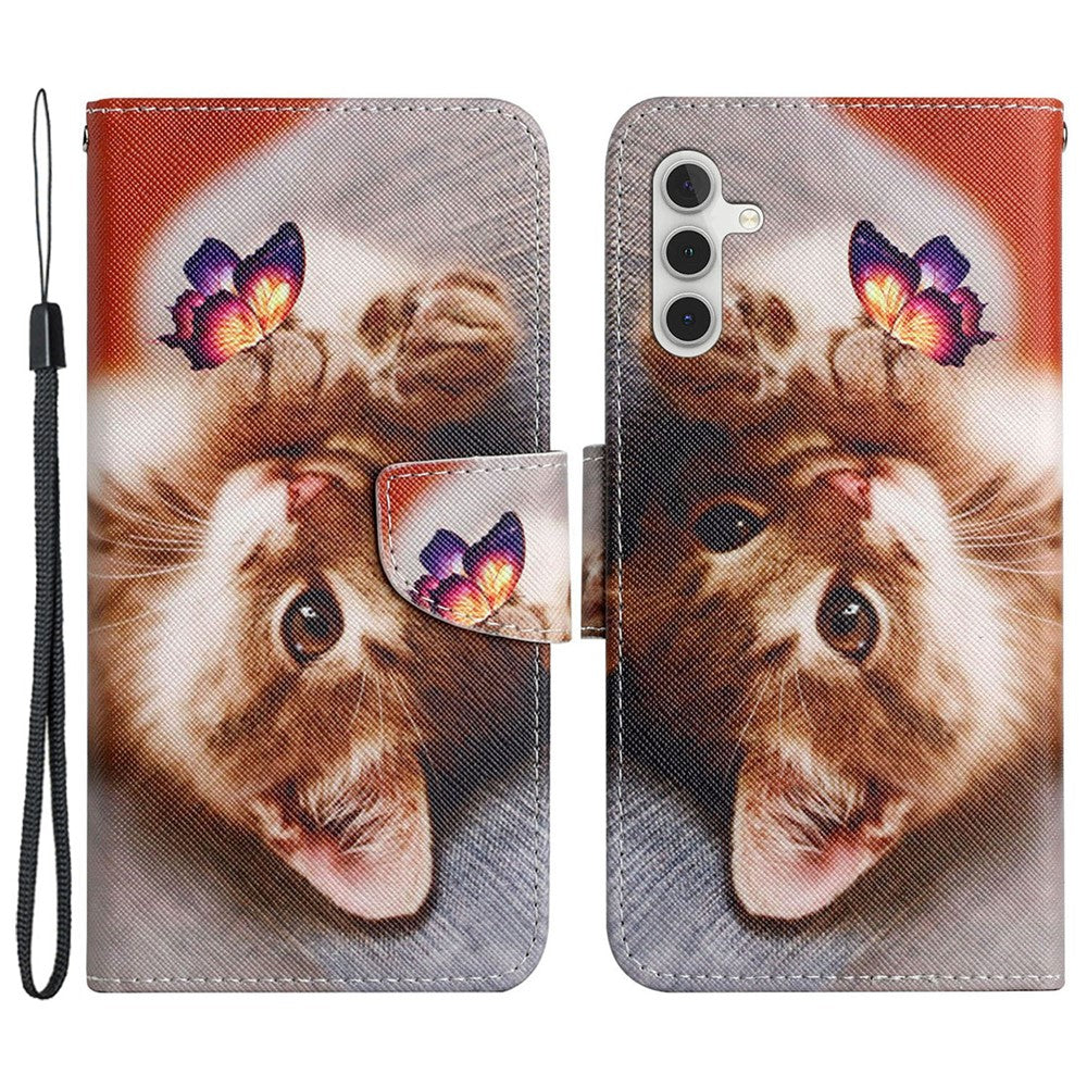 Galaxy S25 / S24 Wallet-Hülle – Musterdruck, mit Ständer & Riemen