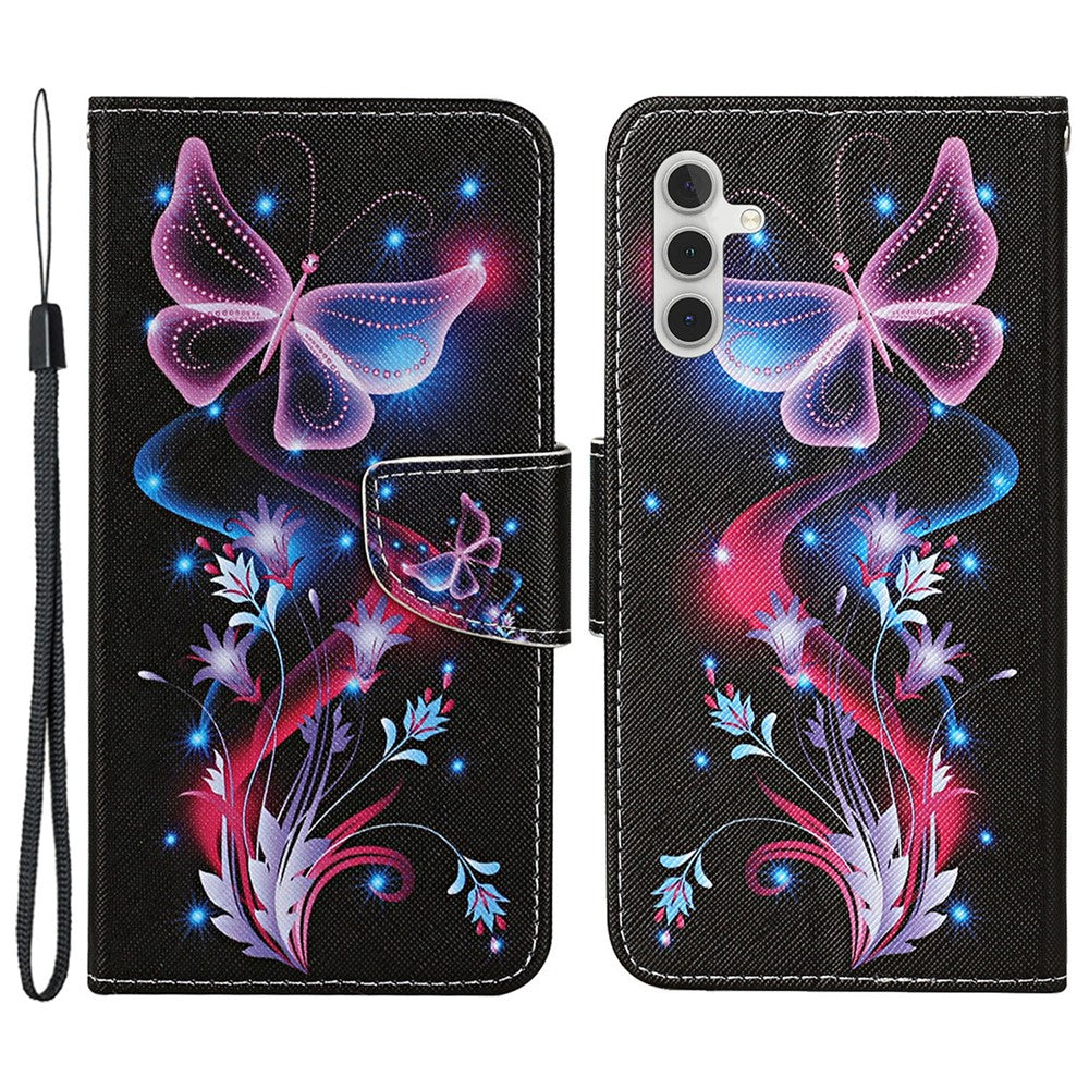 Galaxy A15 5G Wallet-Hülle – Musterdruck, mit Ständer & Riemen