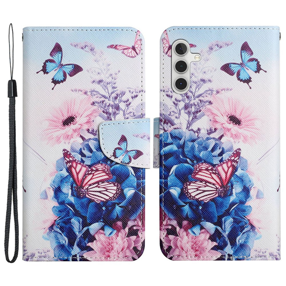 Galaxy A15 5G Wallet-Hülle – Musterdruck, mit Ständer & Riemen