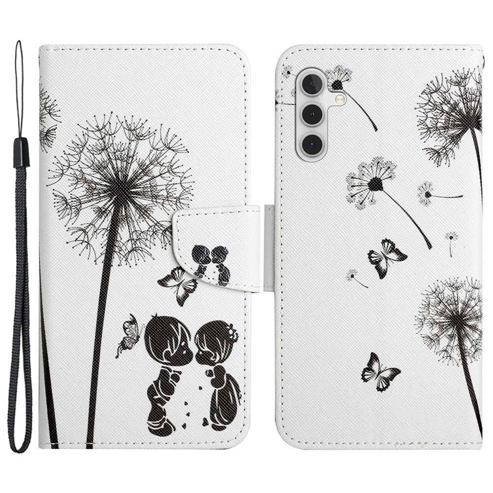 Galaxy A15 5G Wallet-Hülle – Musterdruck, mit Ständer & Riemen