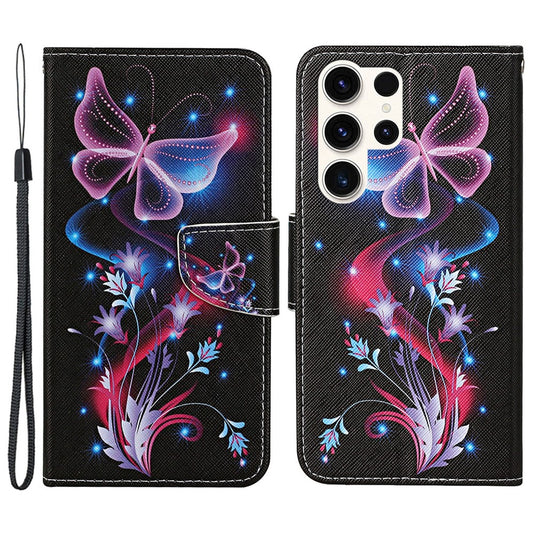 Galaxy S24 Ultra Wallet-Hülle – Musterdruck, mit Ständer & Riemen