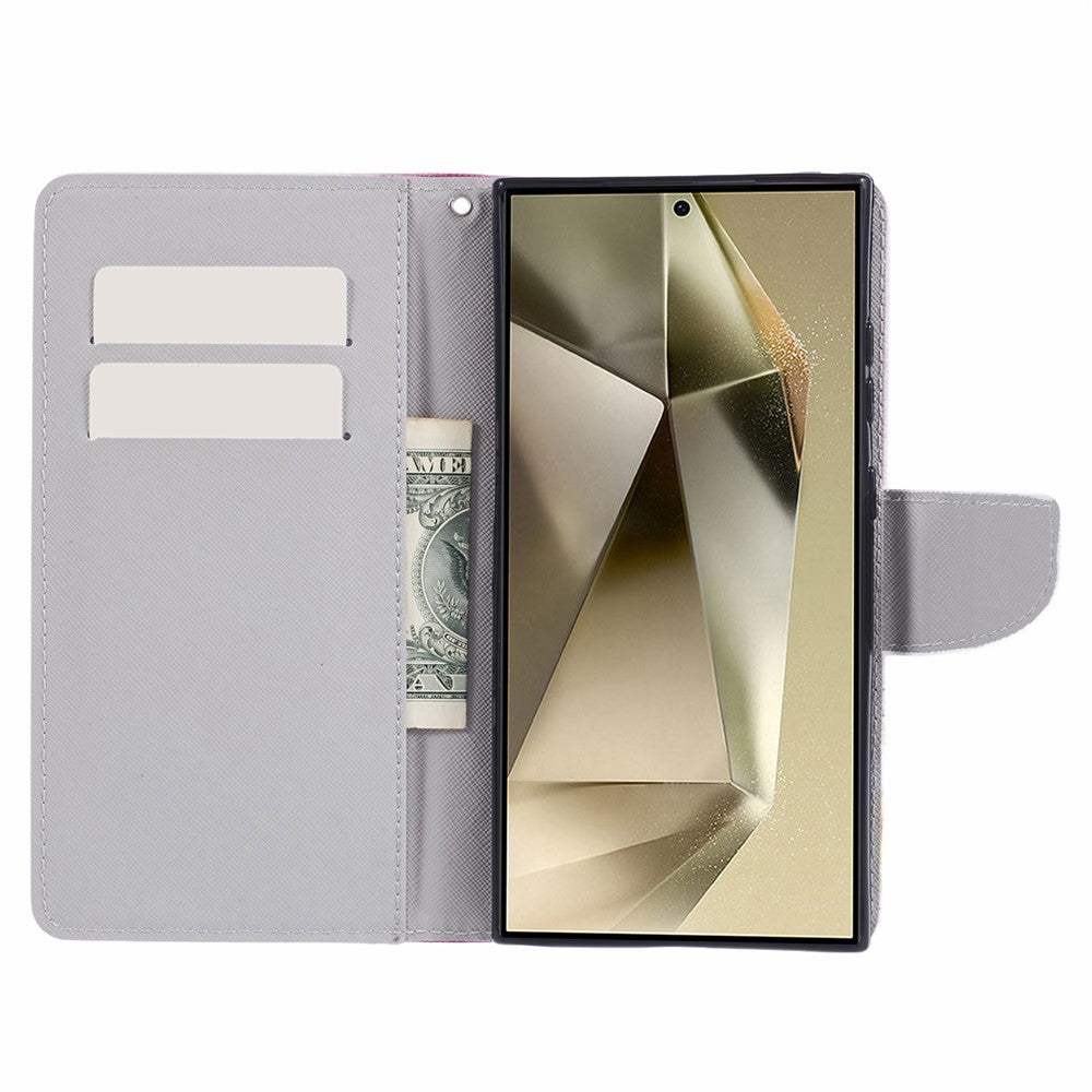 Galaxy S24 Ultra Wallet-Hülle – Musterdruck, mit Ständer & Riemen
