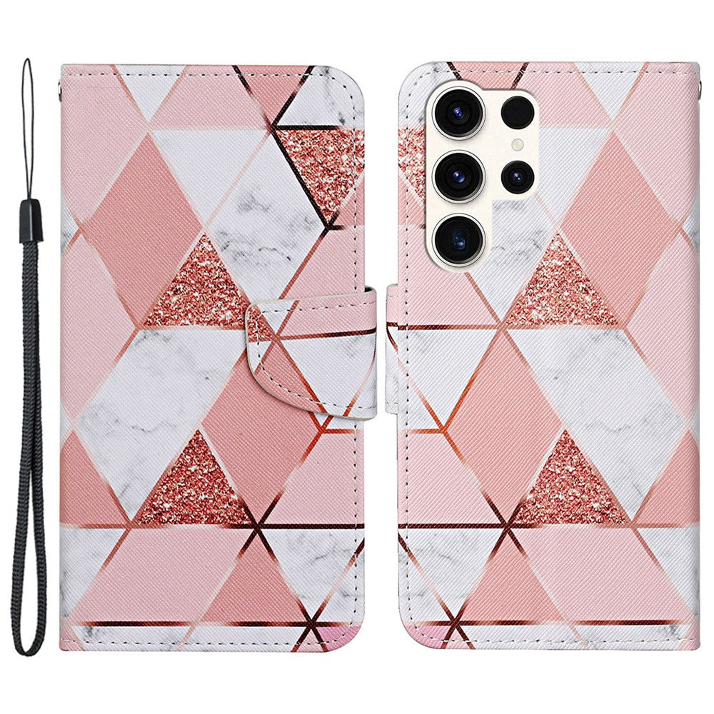 Galaxy S24 Ultra Wallet-Hülle – Musterdruck, mit Ständer & Riemen