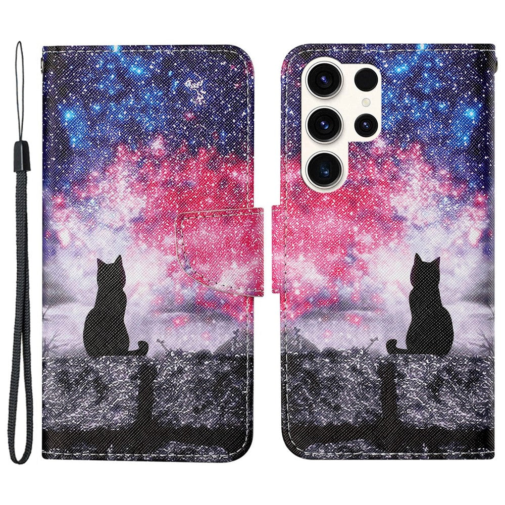Galaxy S24 Ultra Wallet-Hülle – Musterdruck, mit Ständer & Riemen