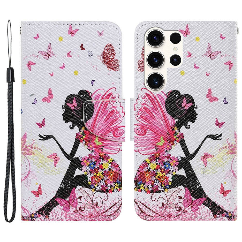 Galaxy S24 Ultra Wallet-Hülle – Musterdruck, mit Ständer & Riemen