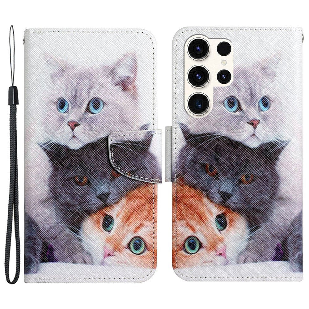 Galaxy S24 Ultra Wallet-Hülle – Musterdruck, mit Ständer & Riemen