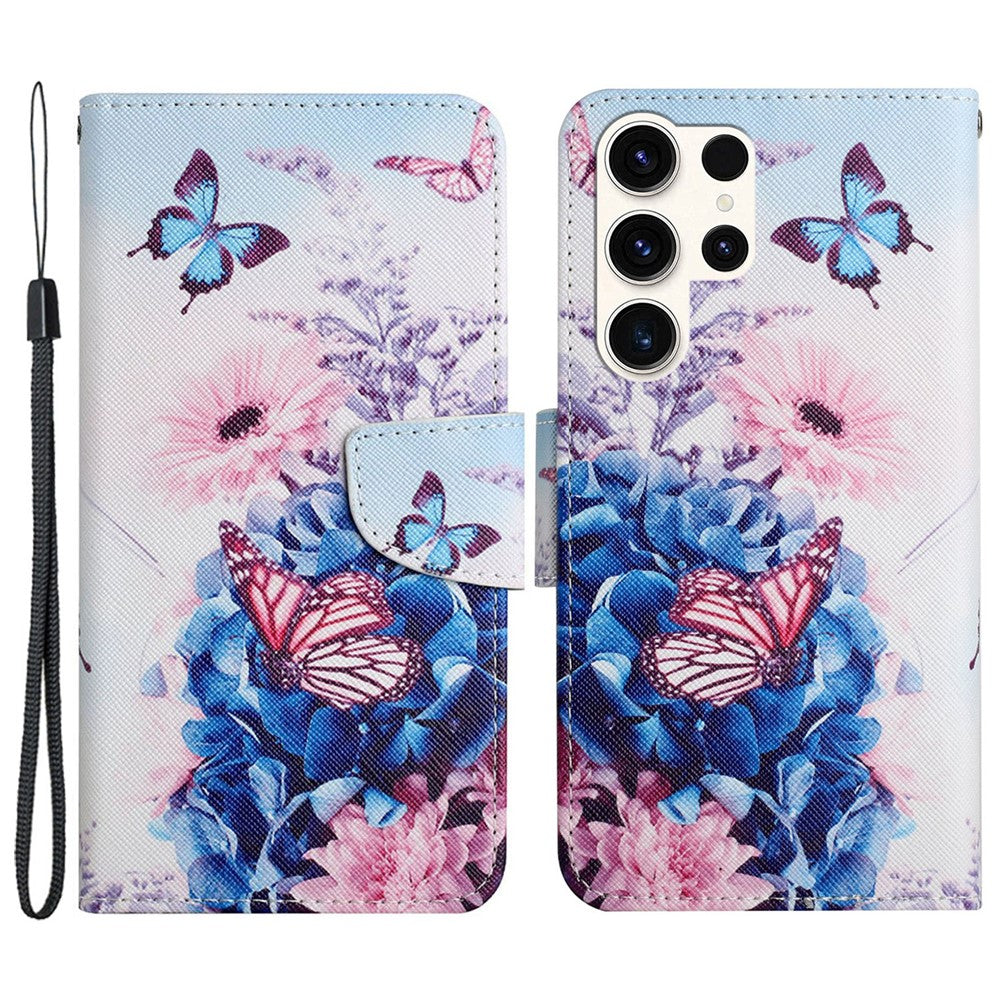 Galaxy S24 Ultra Wallet-Hülle – Musterdruck, mit Ständer & Riemen