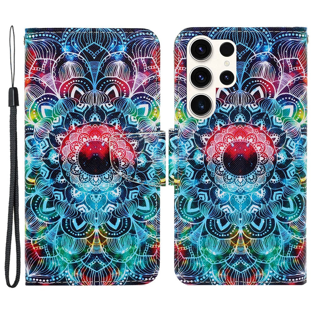 Galaxy S24 Ultra Wallet-Hülle – Musterdruck, mit Ständer & Riemen
