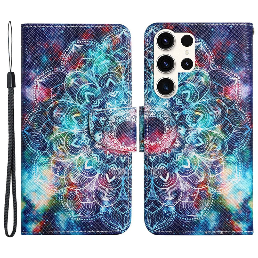 Galaxy S24 Ultra Wallet-Hülle – Musterdruck, mit Ständer & Riemen
