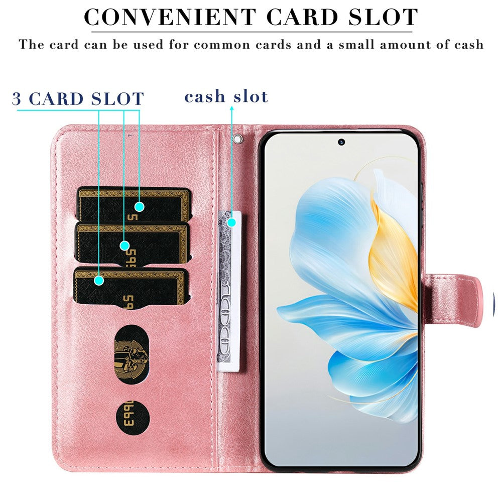 For Honor 100 5G Zipper Phone Case Calfskin Texture Wallet Phone Cover