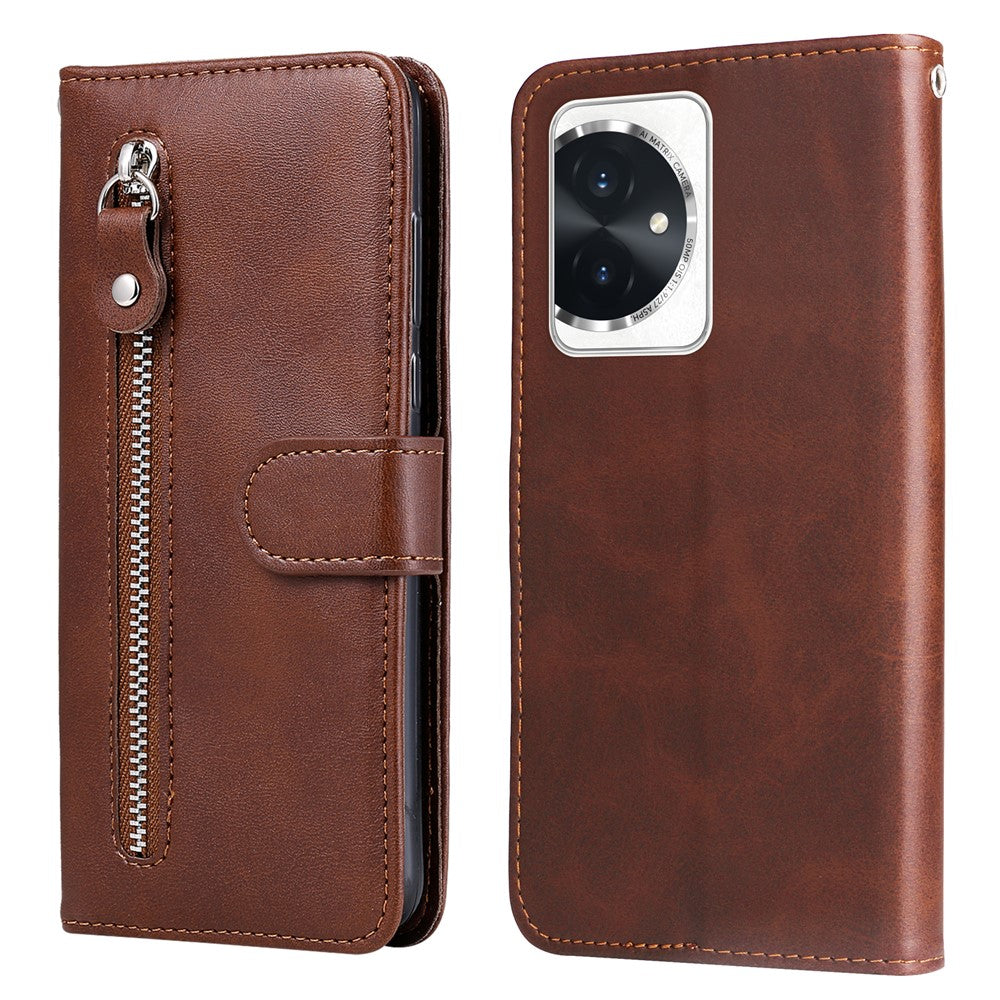 For Honor 100 5G Zipper Phone Case Calfskin Texture Wallet Phone Cover