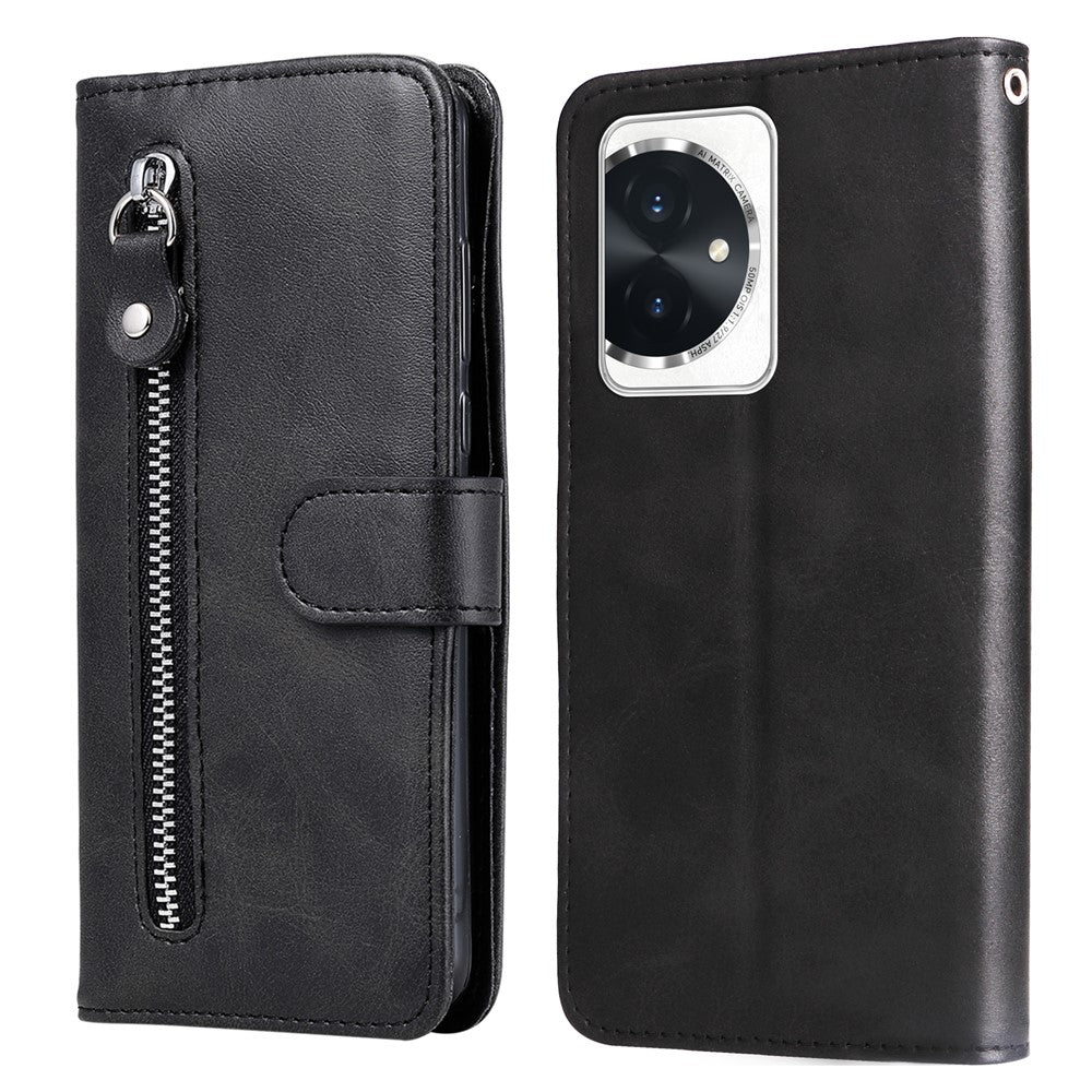 For Honor 100 5G Zipper Phone Case Calfskin Texture Wallet Phone Cover
