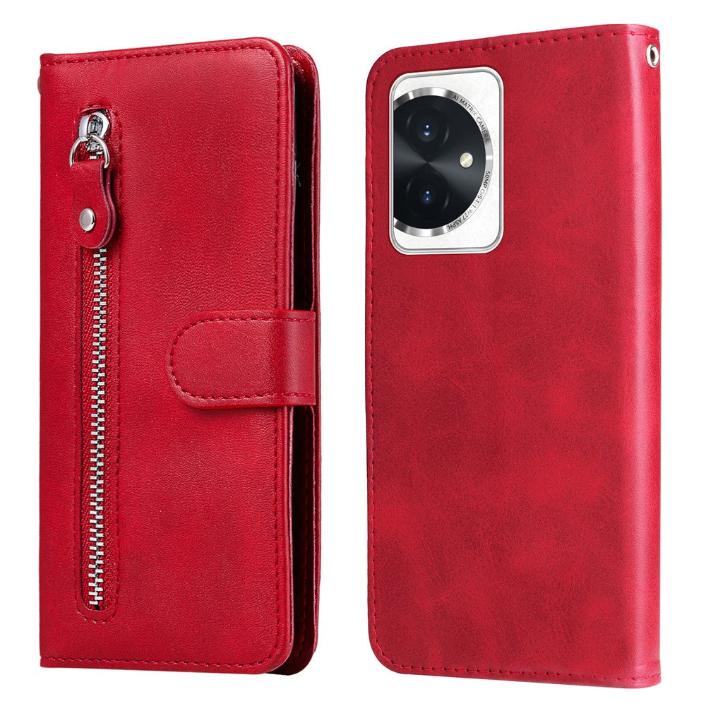 For Honor 100 5G Zipper Phone Case Calfskin Texture Wallet Phone Cover
