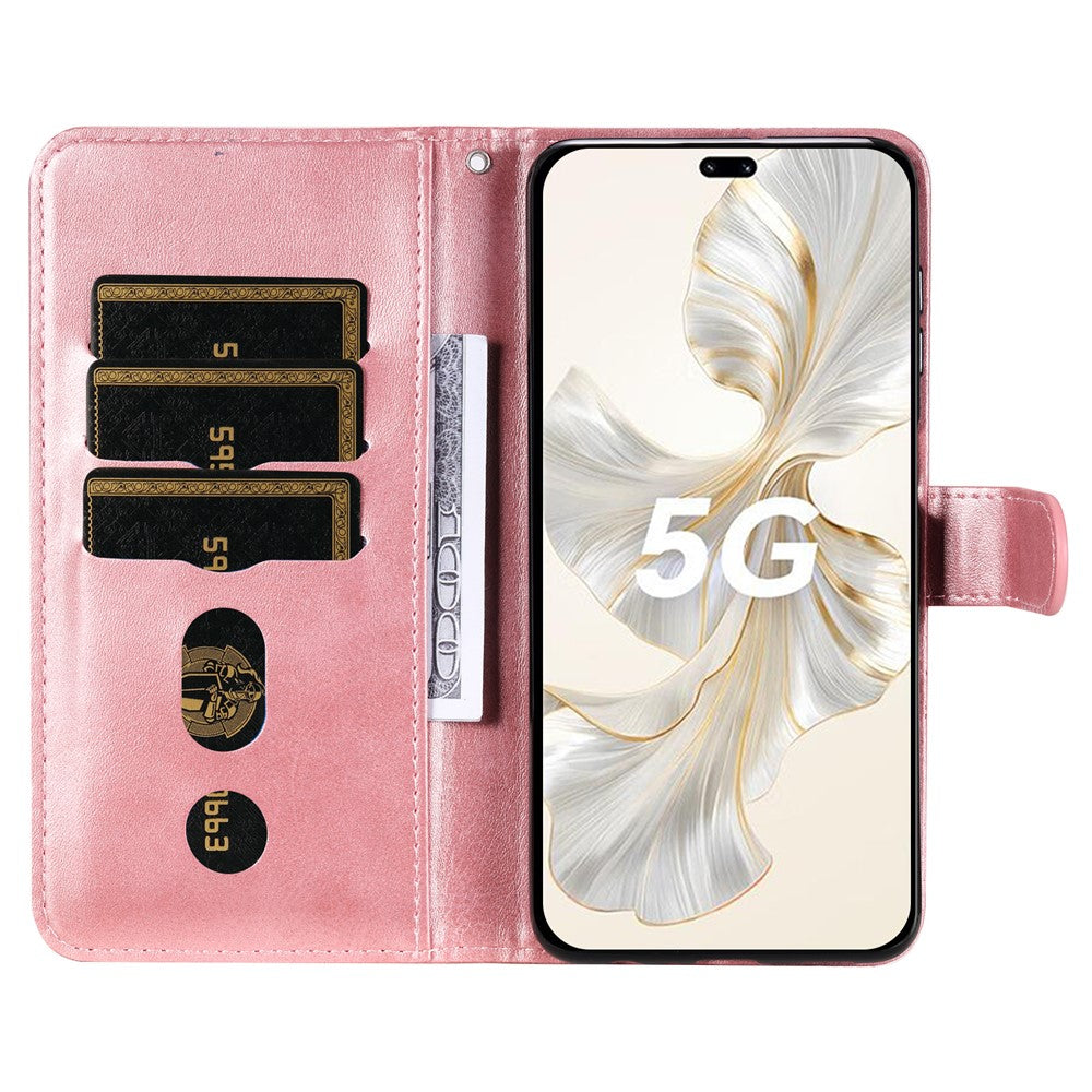 For Honor 100 Pro 5G Calfskin Zipper Case Wallet Leather Phone Cover