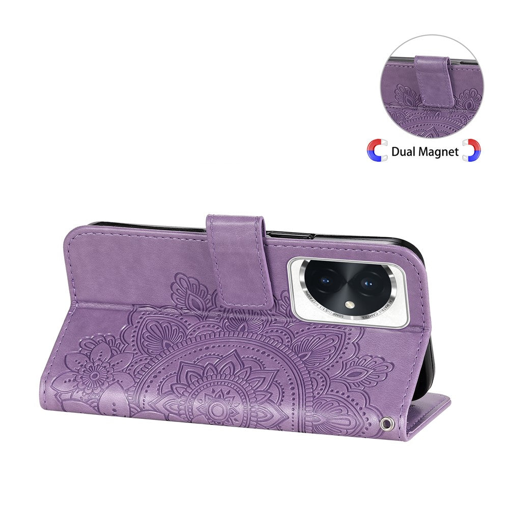 For Honor 100 5G Case Floral Pattern PU Leather Wallet Stand Phone Cover