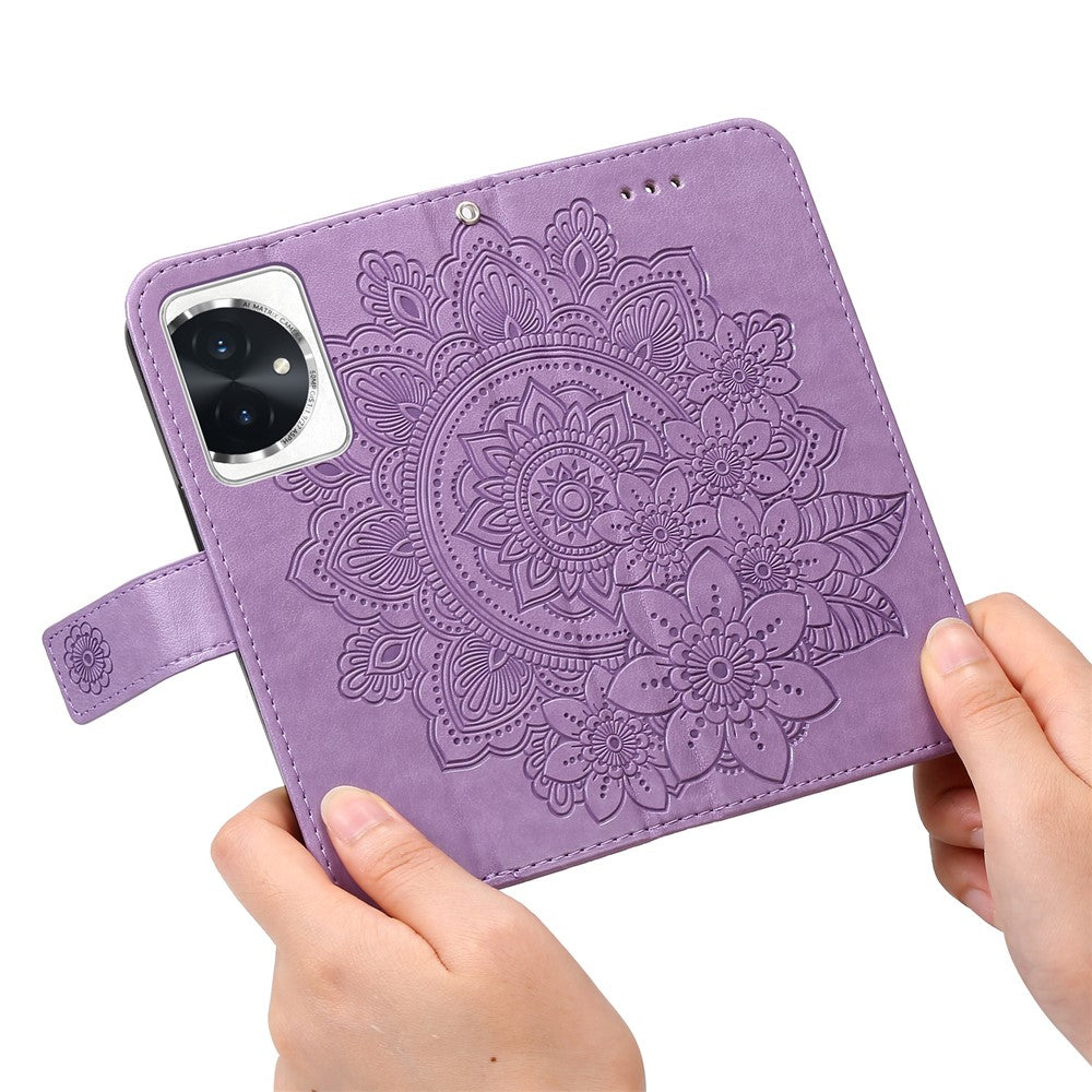 For Honor 100 5G Case Floral Pattern PU Leather Wallet Stand Phone Cover