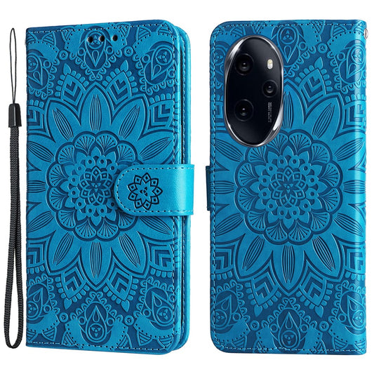 Honor 100 Pro 5G Handyhülle – Sonnenblumen-Geldbörsen- aus PU-Leder