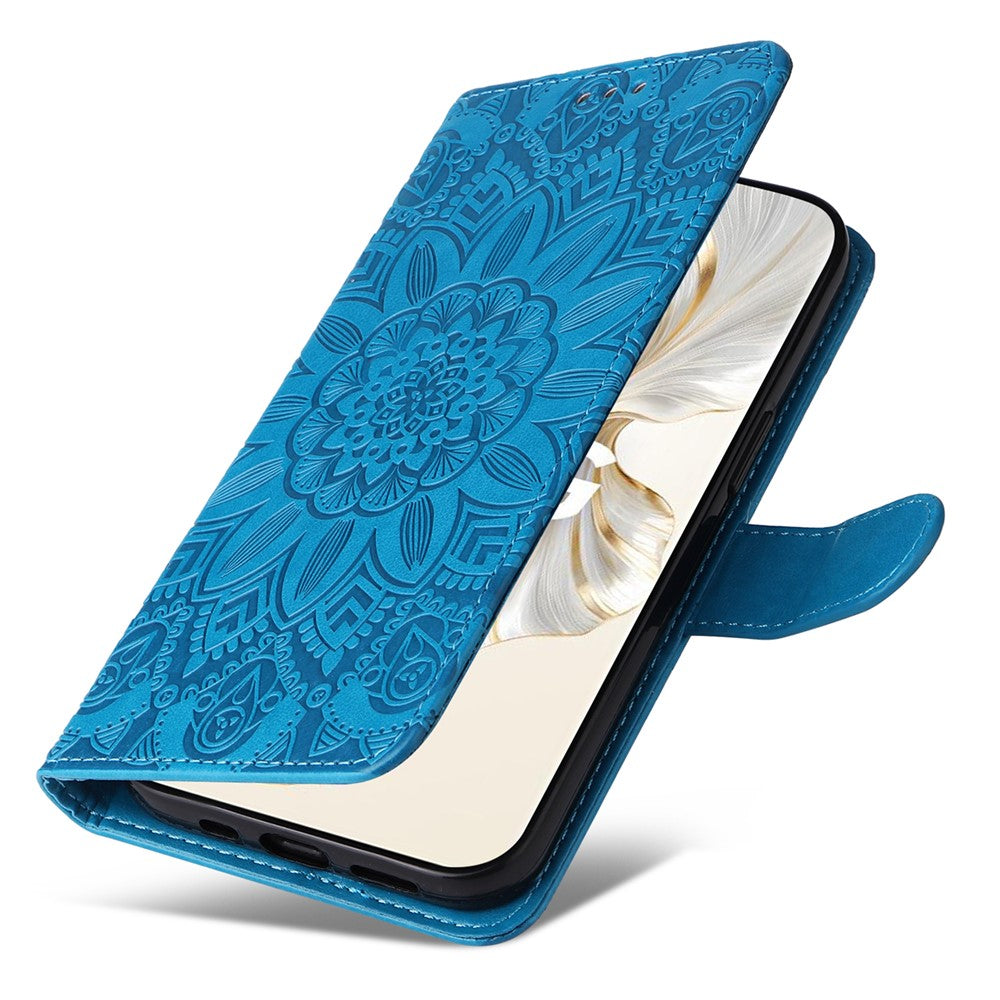 For Honor 100 Pro 5G Sunflower Wallet Case PU Leather Phone Cover