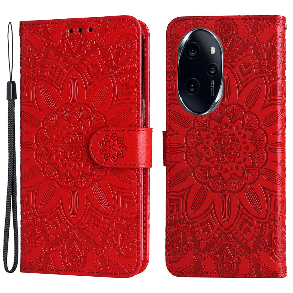 For Honor 100 Pro 5G Sunflower Wallet Case PU Leather Phone Cover