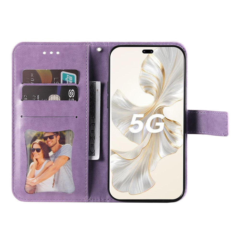 For Honor 100 Pro 5G Case Floral Pattern PU Leather Wallet Stand Phone Cover