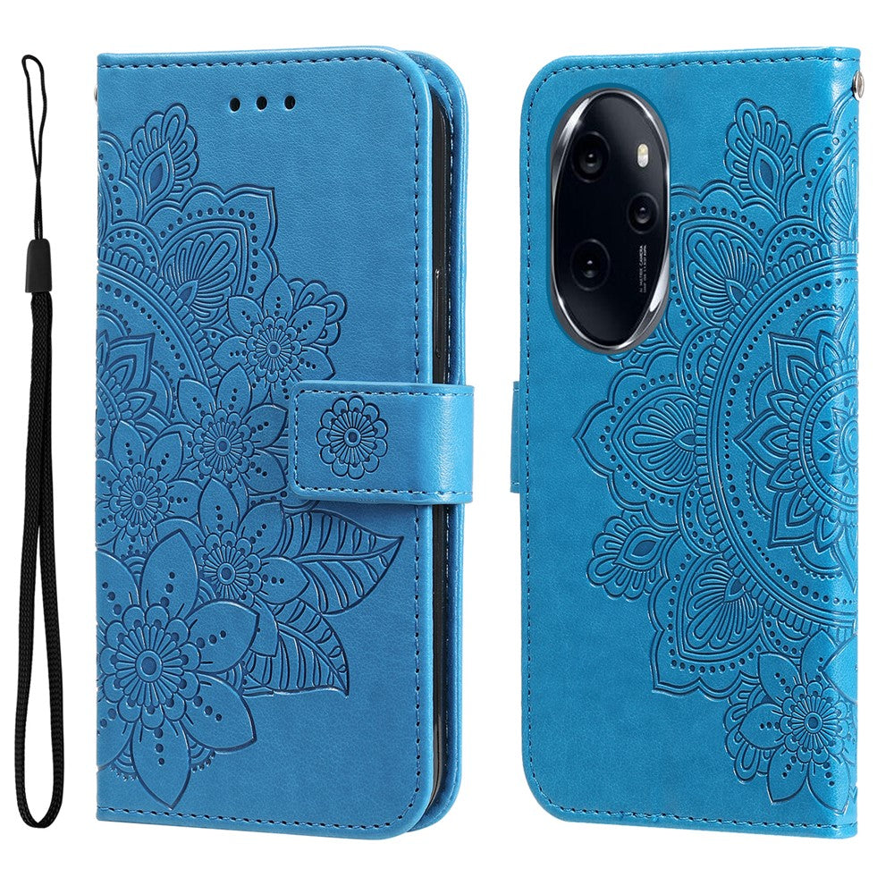 For Honor 100 Pro 5G Case Floral Pattern PU Leather Wallet Stand Phone Cover