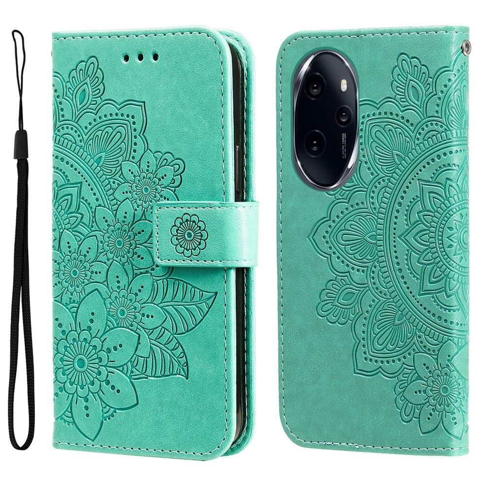 For Honor 100 Pro 5G Case Floral Pattern PU Leather Wallet Stand Phone Cover