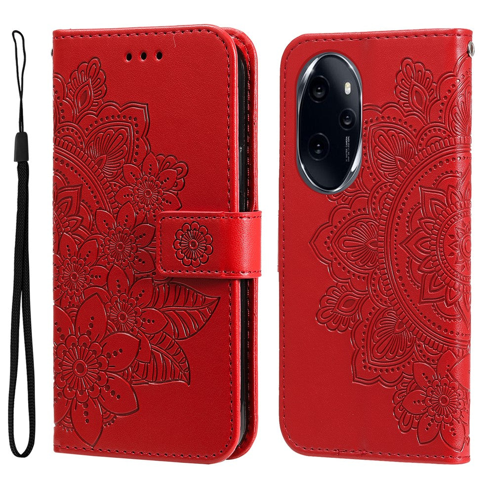 For Honor 100 Pro 5G Case Floral Pattern PU Leather Wallet Stand Phone Cover